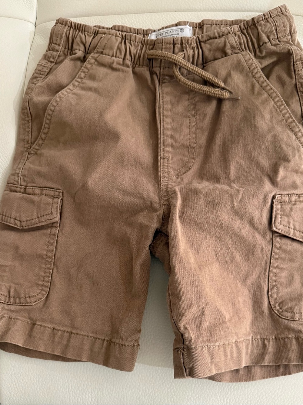 Free Planet Tan Cargo Drawstring Shorts